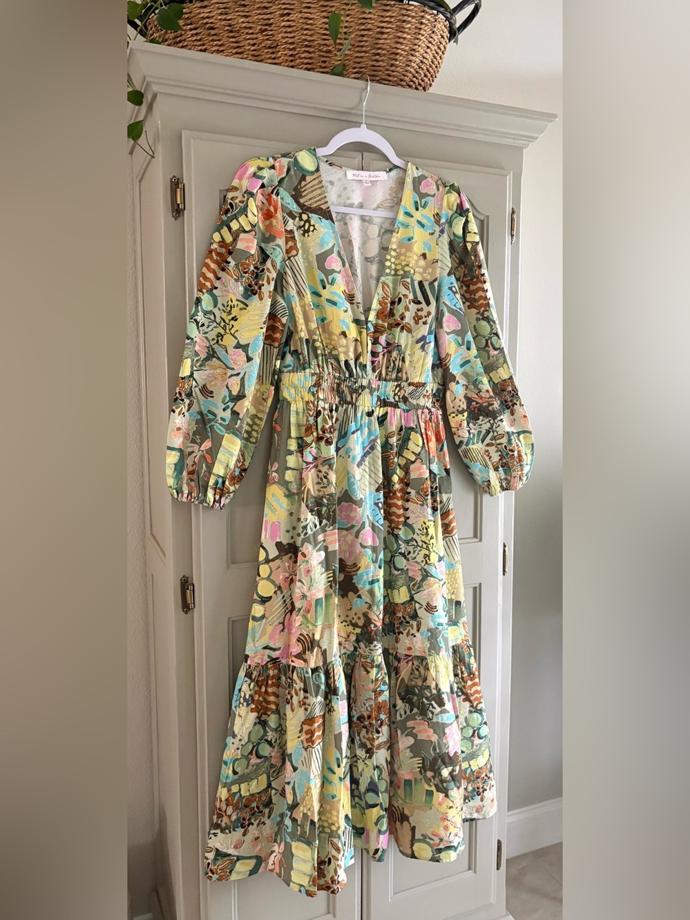 MEET ME IN SANTORINI Whispering Meadow Maxi Boutique Dress | Small | Like New